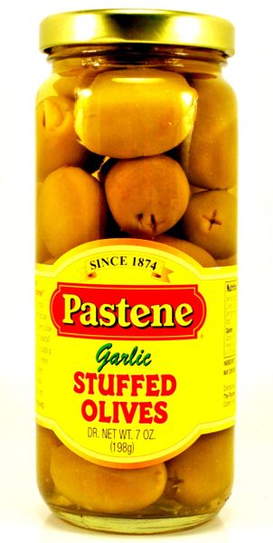 Garlic stuffed olives in a 198g jar