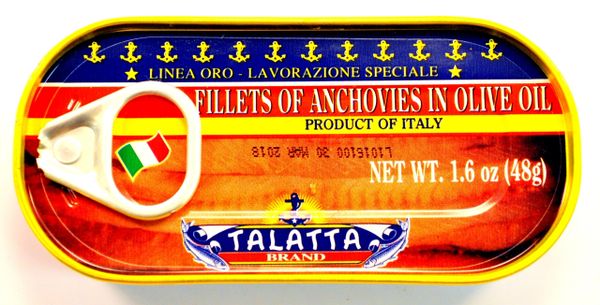 Talatta Anchovy Fillets in olive oil in a 48g easy to open can