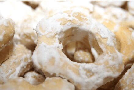 Powdered-sugar ring cookies
