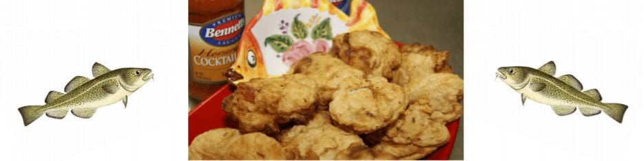 Plate of homemade fish fritters with sauce